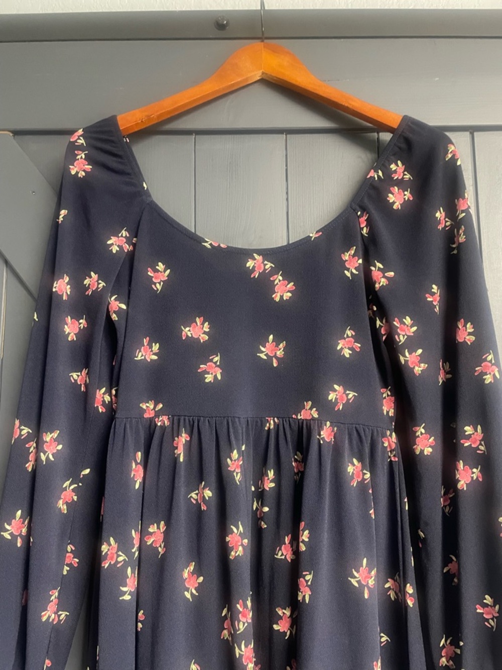 Lush Navy Tunic Top with Pink Floral Print - Picture 7 of 7